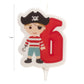 Dekora - Pirate 2D Birthday Candle for Childrens Cakes - Number 6