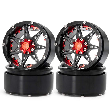 QUE-T 2.2'' Metal Beadlock Wheel Rims Set for RC 1/10 Crawler TRX4 SCX10 90046 Pack of 4