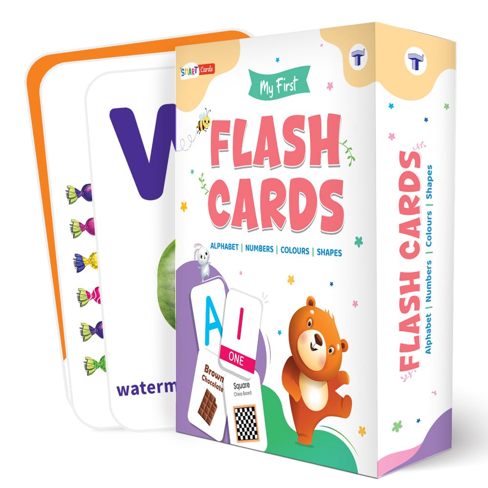 My First Learning Flash Cards For Toddlers | 60+ Playful Cards To Learn Abc, 123, Shapes & Colours | Age 2+ Educational Toy With