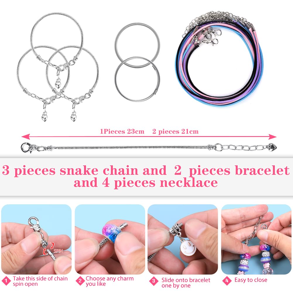 VICTLOV Charm Bracelet Making Kit, DIY Craft for Girls, Unicorn/Mermaid Crafts Gifts Set for Arts and Crafts for Girls Teens Age