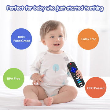 Ersihua 2-Pack Silicone Baby Teething Toys, Tv Remote Teethers For 6-12-18 Months Infant, Tv Remote Control Shape Toddlers Silic