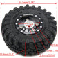 HOBBYSOUL RC 1.0 Beadlock Wheels and Tires, 1/24 Tires & Heavy Adjustable Offset 1.0 Wheels Black Silver for 1/24 RC Crawler Car