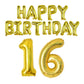 Happy Birthday Balloon Banner 40 Inch 16 Balloon Number 16 Inch Happy Birthday Letters Balloons Gold Foil Mylar Balloons For 16T
