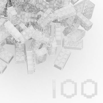 Webrick Classic Building Bricks 100 Pieces 2X4 Transparent, Classic Brick Block Parts And Pieces 3001, Compatible With Lego, Age