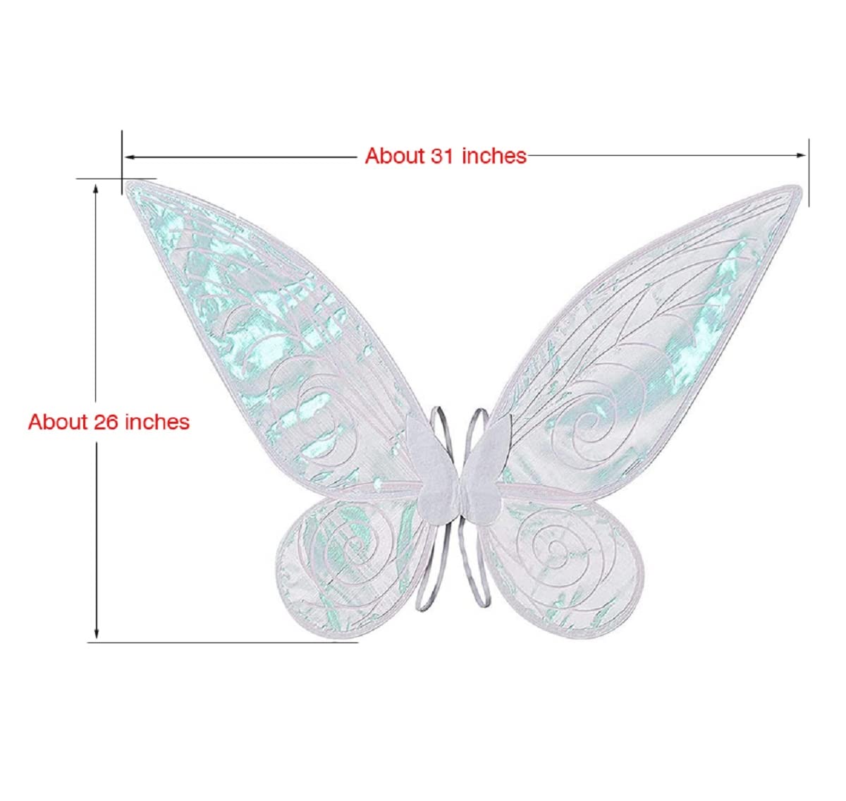 Funsveta Women Girls Berry Rattans Crown Butterfly Wings With Elf Ears Dress Up Halloween Cosplay Photo Prop Accessories (White