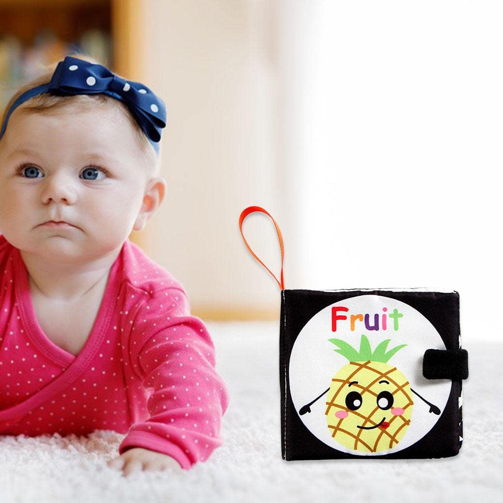 Trendivibe Baby Cloth Books Educational Early Education Toys No Deformation No Fading Fruit| Baby Learning Toy | Infant Activity