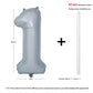 40 In Matte Gray Number Balloons Helium Foil Mylar Balloon Birthday Party Banquet Decoration 1