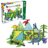 MAGNA-TILES Dino World XL 50-Piece Magnetic Building Set, ABS Plastic, Blue/Green/Purple/Red, Model 22850