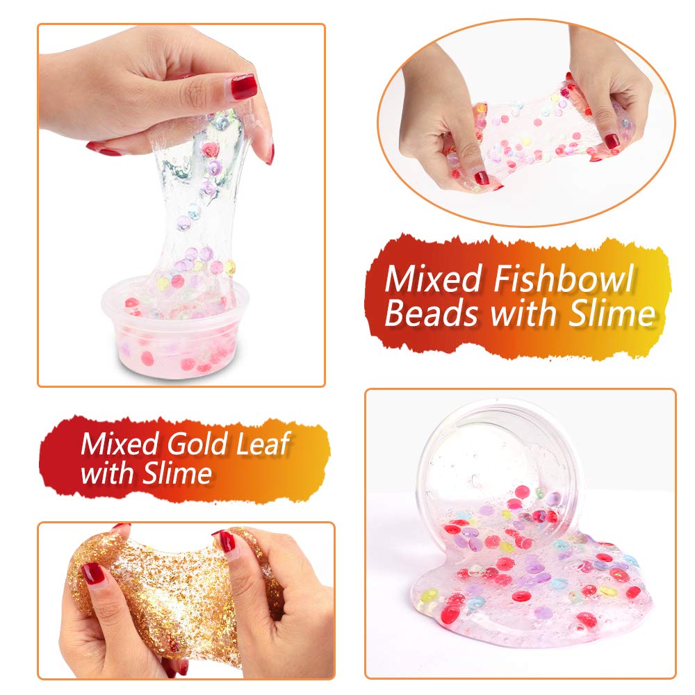 Slime Supplies Kit, 162 Pack Add Ins Slime Kit For Kids Girls Slime Making, Including Foam Balls, Glitter, Fishbowl Beads, Charms, Clear Containers By Winlip