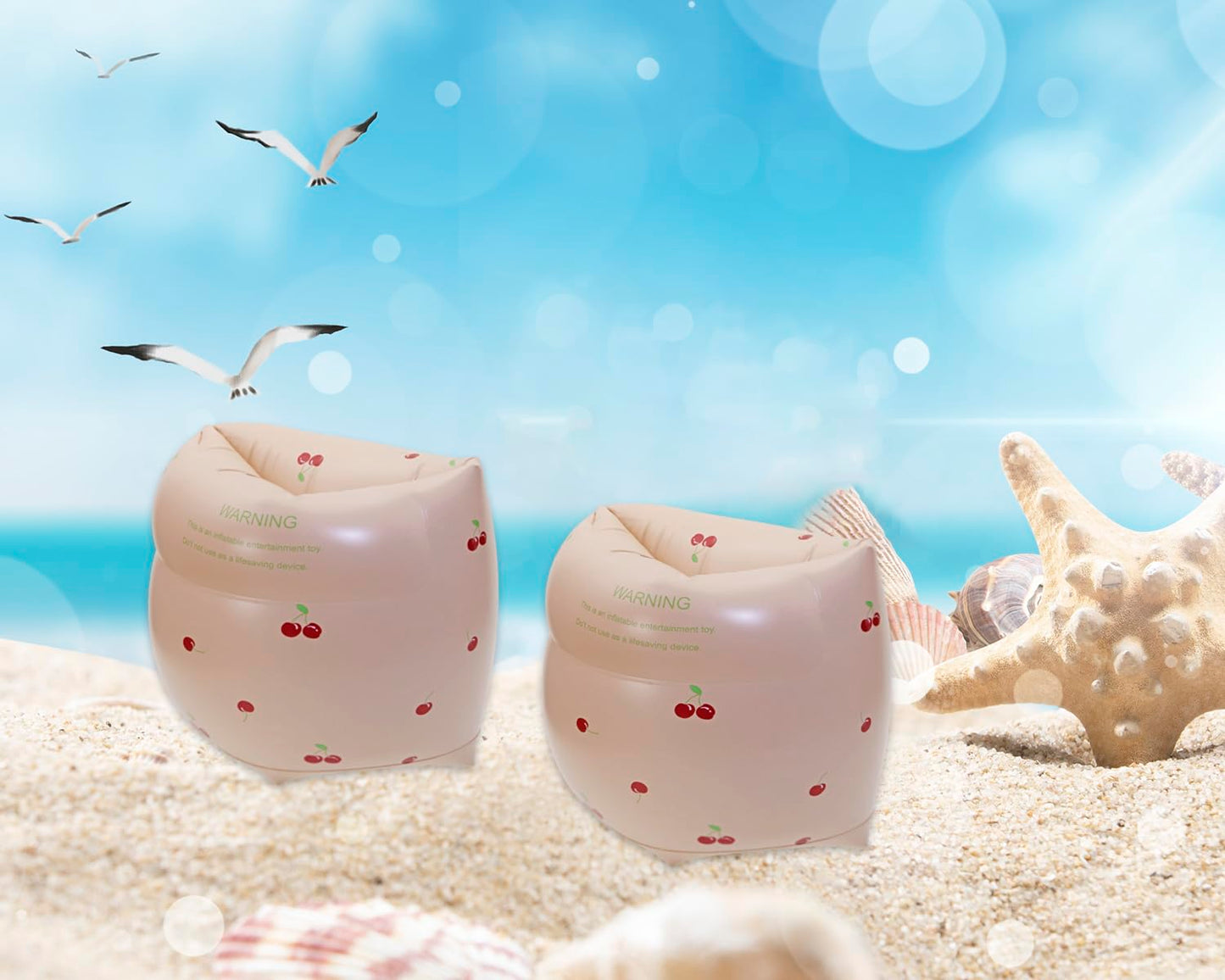 Penta Angel Swim Arm Floats 2Pcs PVC Inflatable Arm Band Flotation Sleeves Tubes Blow Up Water Rings for Women Men Summer Outdoo