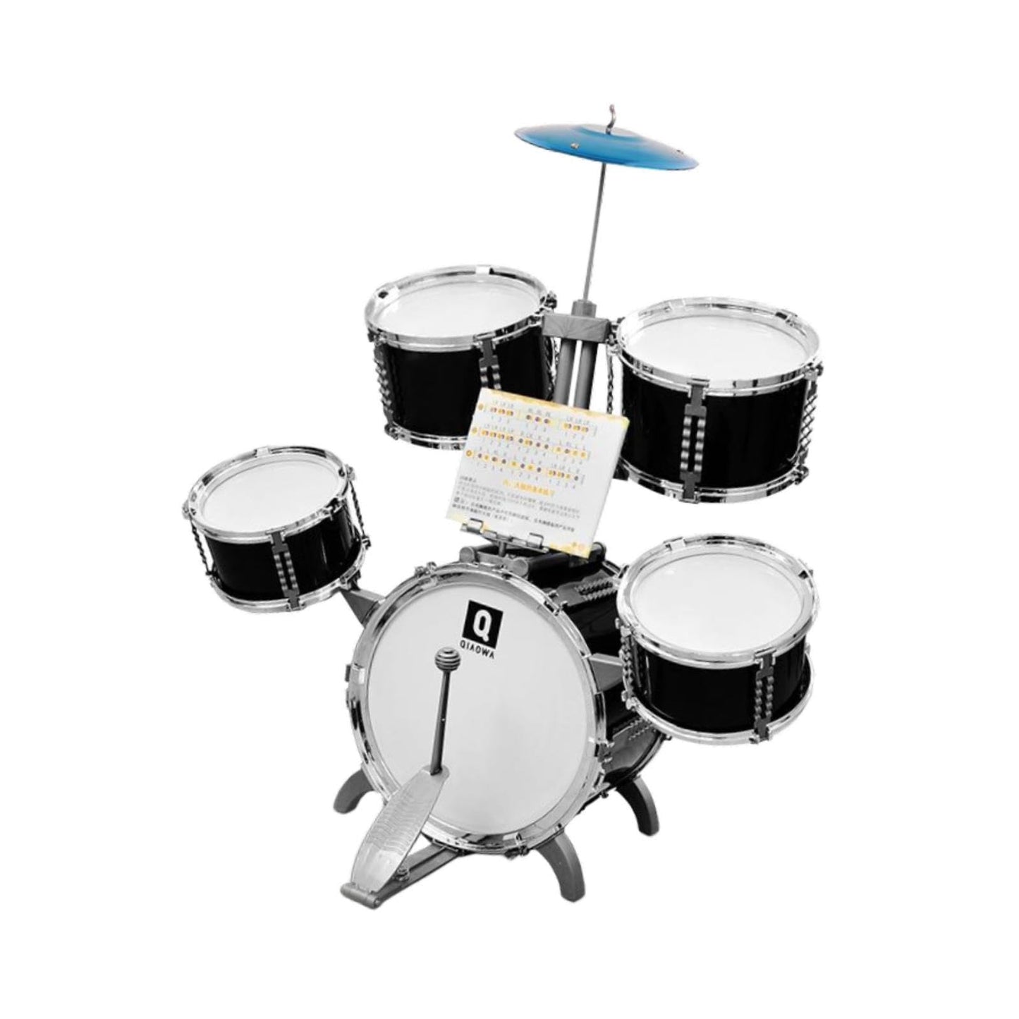 Kids Drum Set Compact Musical Instruments Toy For Concert Birthday Gift Kids Black|1 Set Kids Drum Set |Sets & Kits| Percussion 