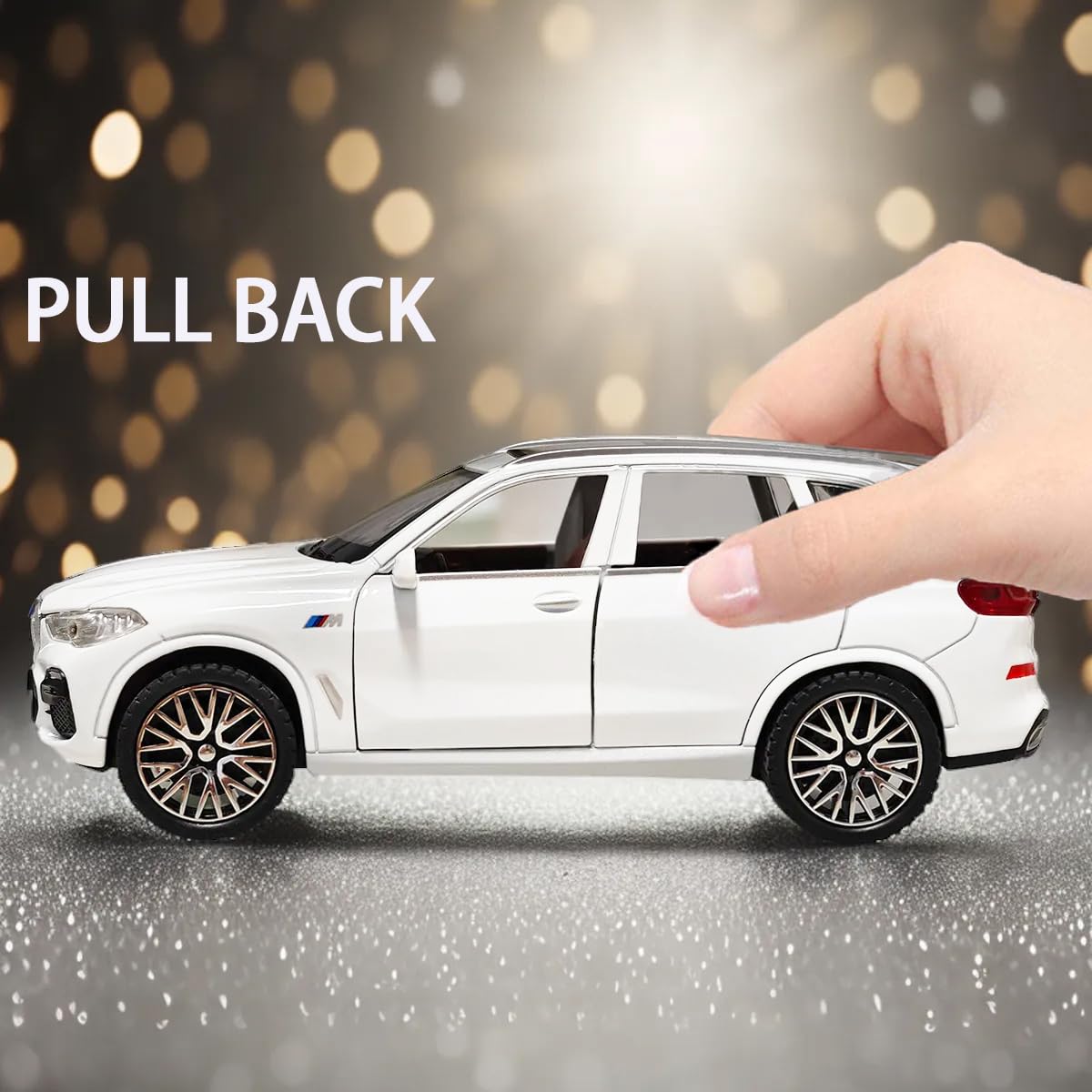 Erbadihago Toy Cars Compatible For Bmw X5 1/32 Metal Model Car Toys With Light And Sound Pull Back Collectible Model For Childre