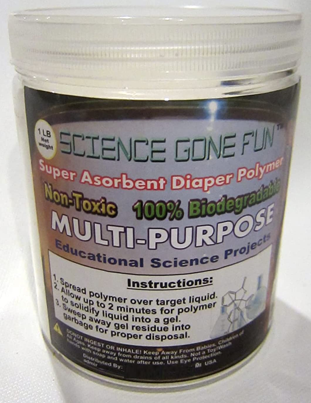Science Chemistry Fun Hands On Project With 1 Pound Super Absorbent Diaper Polymer