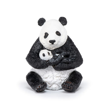 Papo -Hand-Painted - Figurine -Wild Animal Kingdom - Sitting Panda And Baby -50196 -Collectible - For Children - Suitable For Boys And Girls- From 3 Years Old