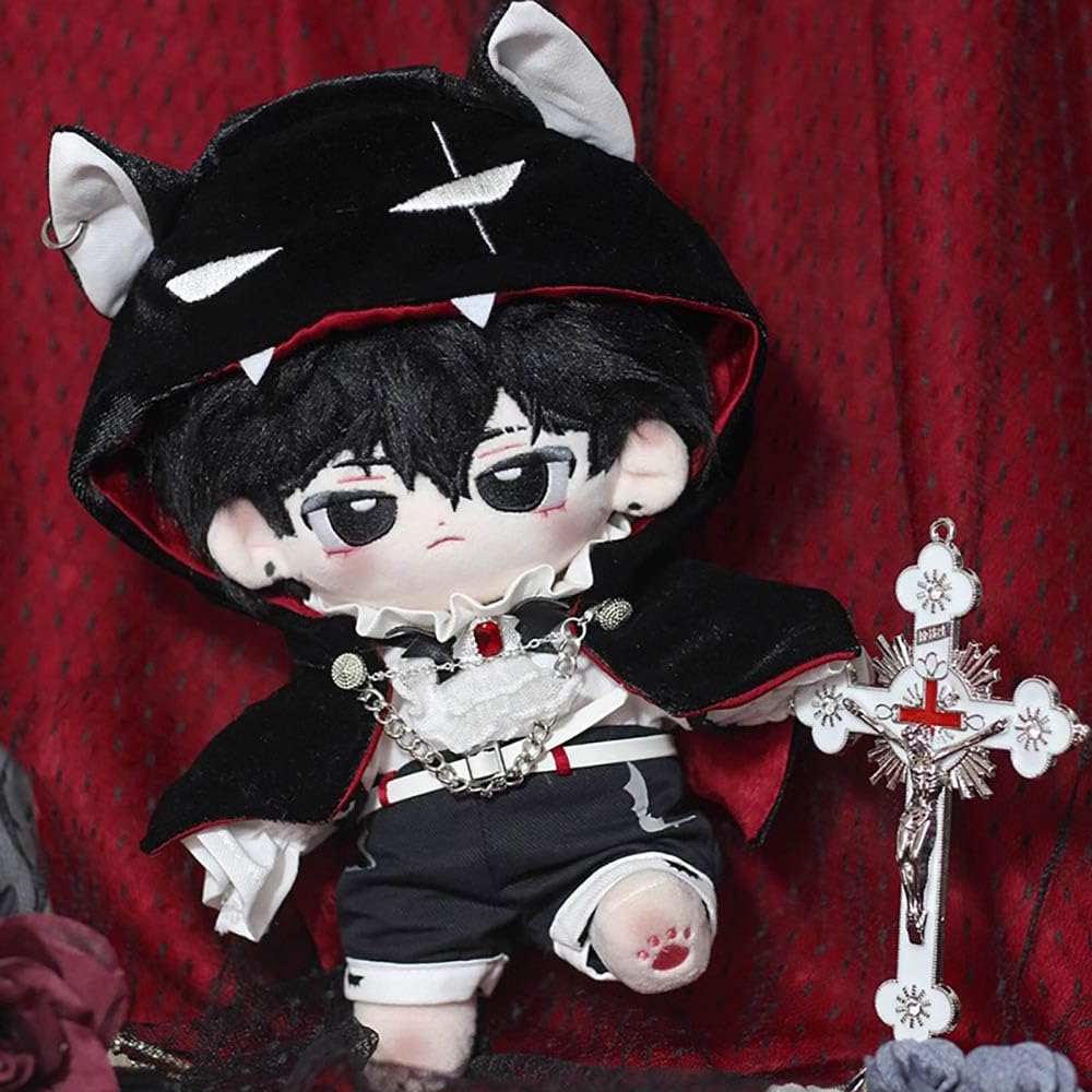 Niannyyhouse 10Cm 20Cm Doll Clothes Shawl Bow Tie Shirt Pants Belts Demon Suits Plush Doll Dress Up Accessories (Black, 20Cm)