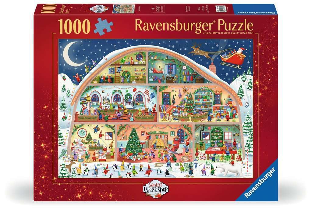 Ravensburger Santas Workshop - 1000 Piece Jigsaw Puzzle | A Magical North Pole Creation | Perfect for Holiday Puzzling