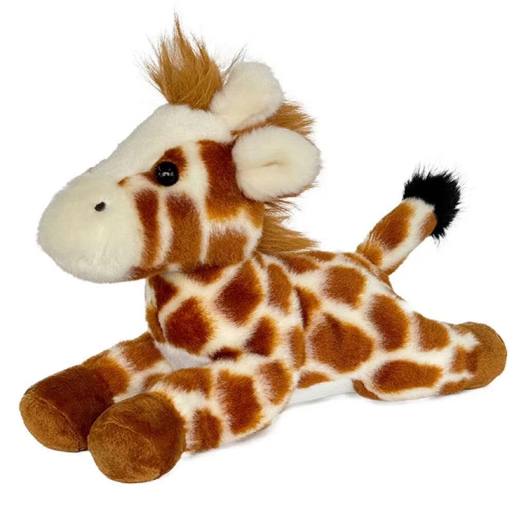 Hideekoog Stuffed Animal for Kids 12 inch Realistic Animal Plush Toy Lying Down Posture Animals Plush for Boys Girls mature-themed Birthday Hug Teaching(L-Giraffe)