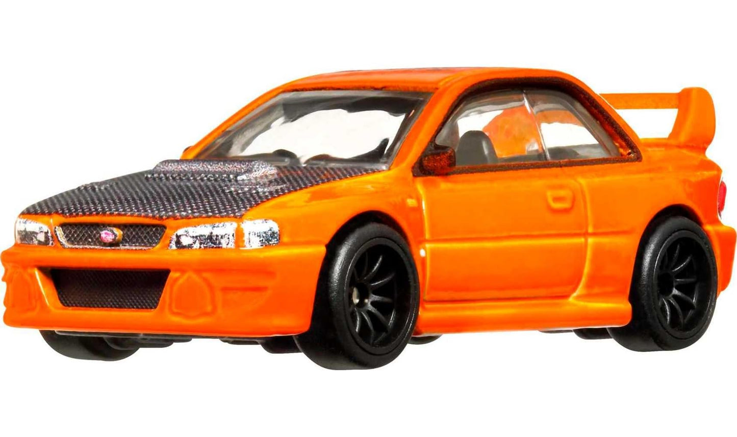 1998 Subaru Impreza 22B-Sti Version Orange Metallic With Carbon Hood ''Ronin Run'' Series Diecast Model Car By Hot Wheels