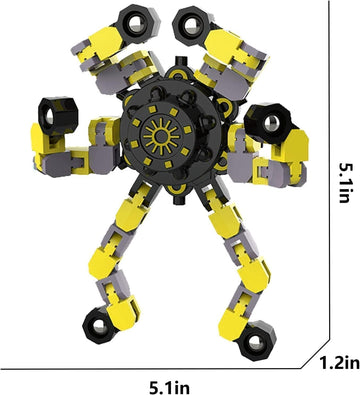 6 Pcs Deformable Robot Fidget Spinners Toys For Party Favor, Transformable Fingertip Spinner For Classroom Prizes, Christmas Val