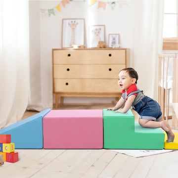 Joyspirit Toddler Foam Climbing Blocks Set - 4Pcs Indoor Active Playset, Promotes Physical Development