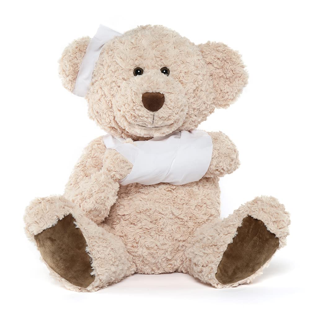Muiteiur Teddy Bear Stuffed Animal Get Well Soon Teddy Bear 25.6 Inch Big Speedy Recovery Stuffed Animal Teddy Bear Gifts for Kid mature-themed After Surgery Soft Bandage Plush Bear