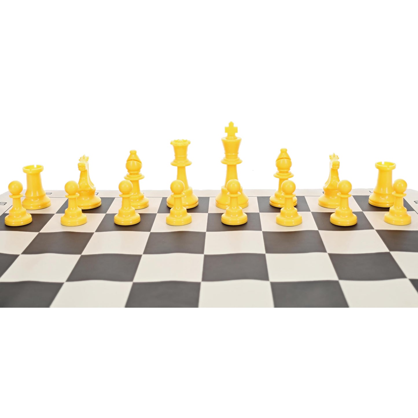 We Games Color Bright Plastic Staunton Tournament Chess Pieces With 3.75 In. King - Half Chess Set Of Chess Pieces Only, Yellow