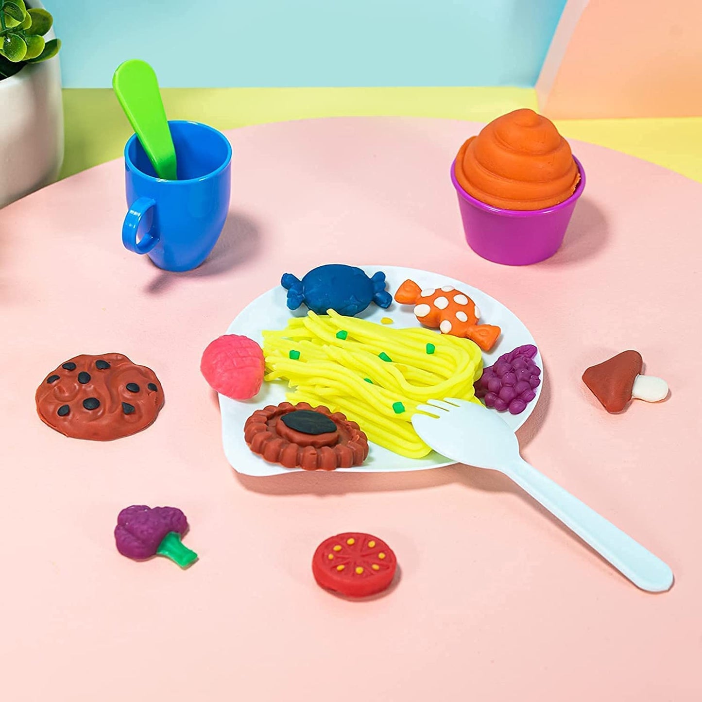 Dough Tools For Kids, 40Pcs Dough Kitchen Creations Set Includes Accessories Molds Scissors Rolling Pin With Storage Bag, Party Pack Dough Toys For Kids Toddlers Boys Girls