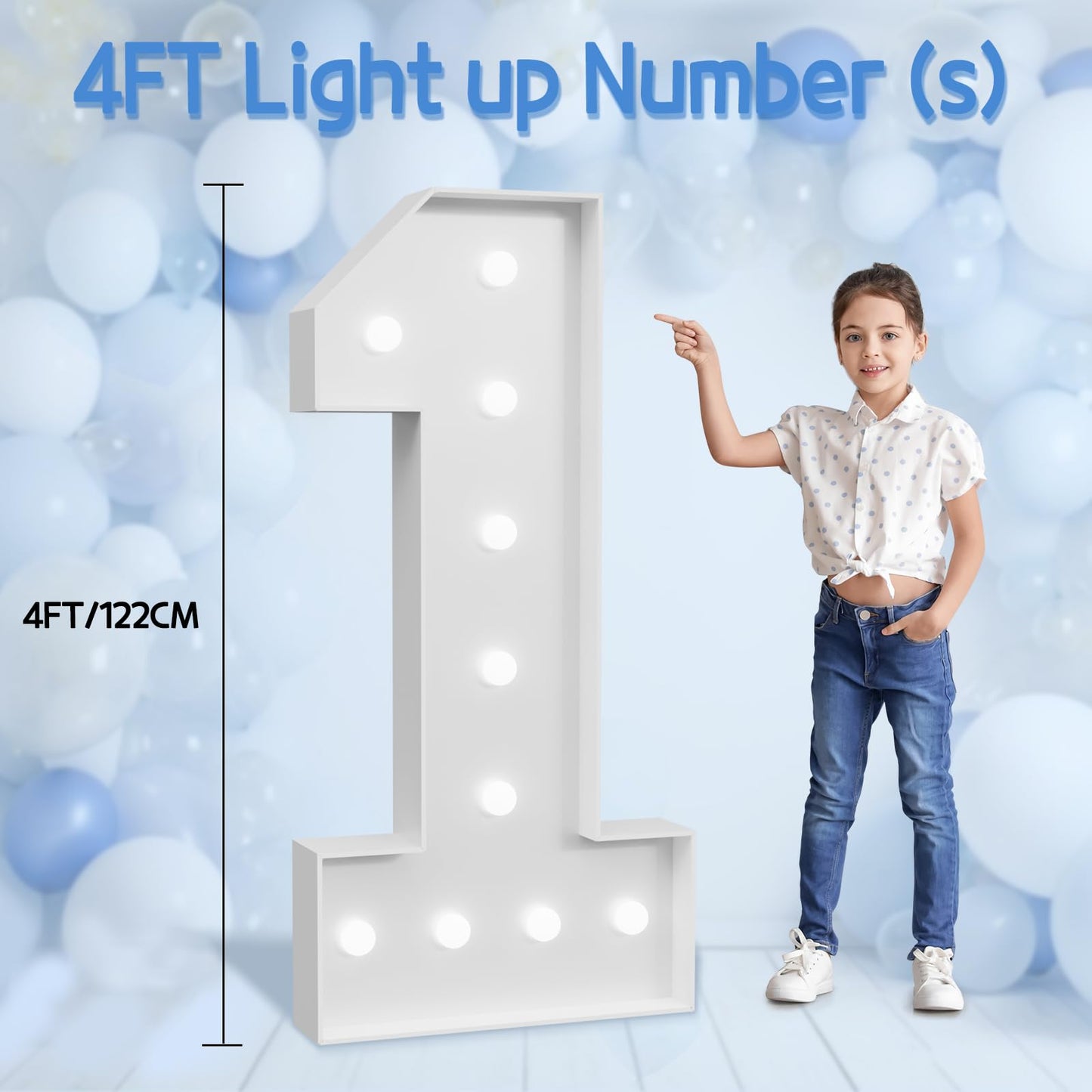 Marquee Numbers Large 45Th-Birthday Decorations: 4Ft Light Up Number Party Decor 45 Year Old Women And Men 54Th Birthday Decorat
