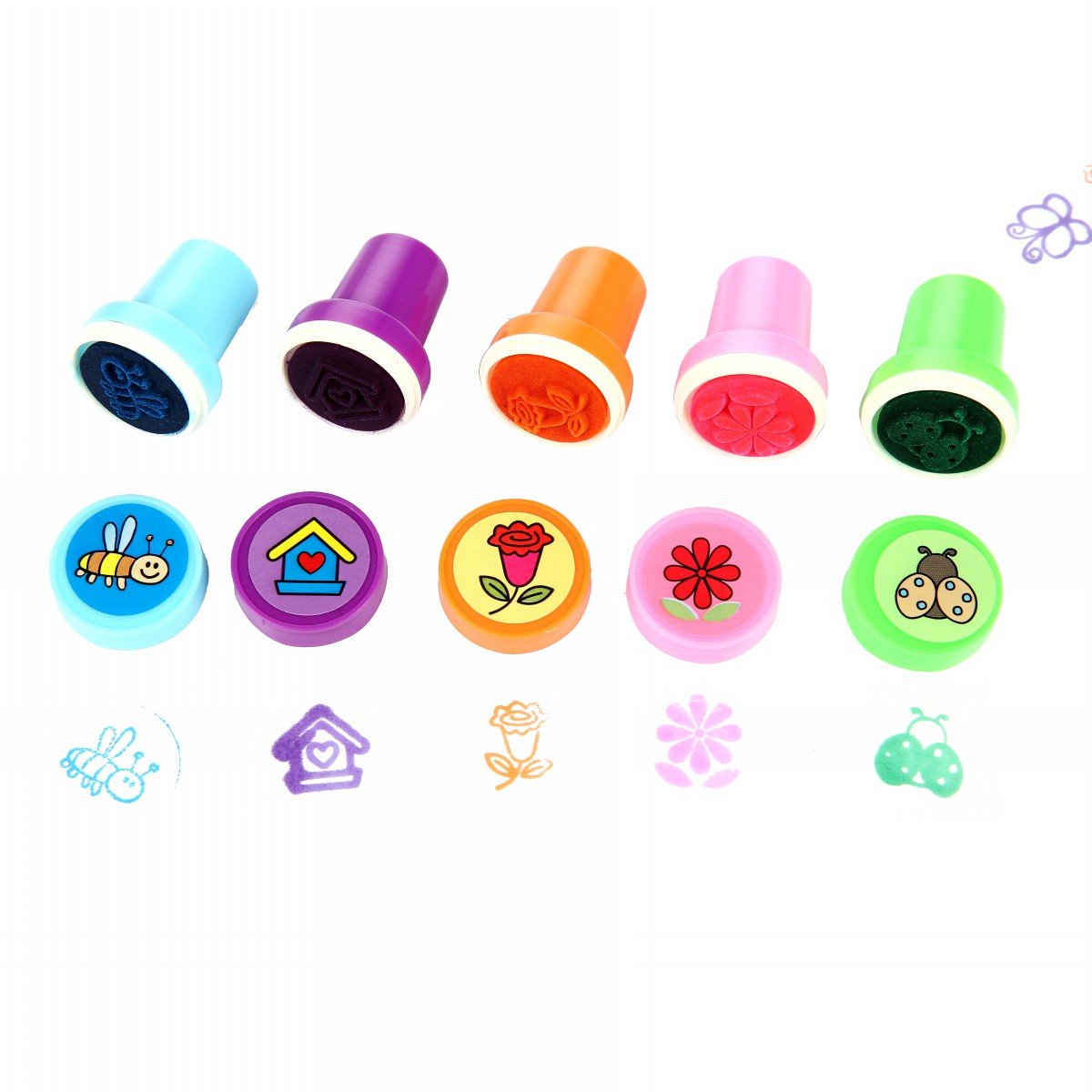 LUCKYBIRD Self-Inking Stamps for Kids - Heart Toy Stamp Set, Funny Plastic Stamps, 26 Count
