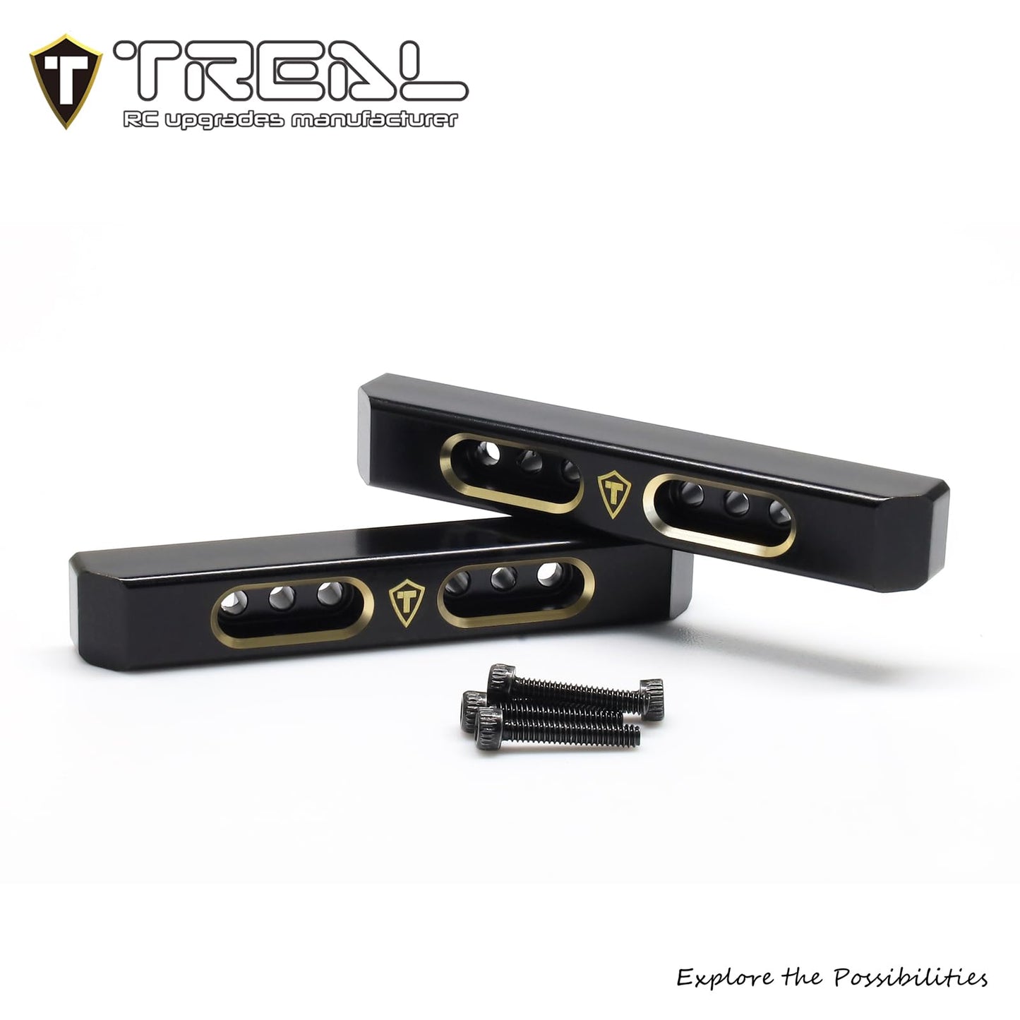 Treal Brass Boulder Bars Heavy Weight 7.9G/Pc Upgrades Compatible With 1/24 Scx24 C10 Axi00001 Deadbolt Axi90081 Wrangler Axi000
