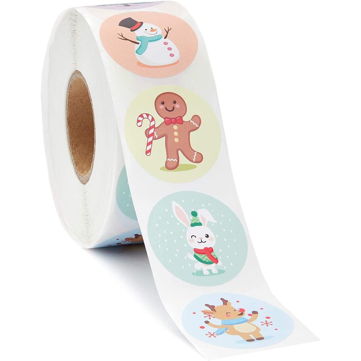 Blue Panda 1000 Count Stickers, Assorted Designs Sticker Roll, Christmas