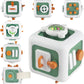 Hexwell 6 In 1 Sensory Busy Activity Cube For Toddlers  Montessori Toys With With Simulated Switches, Steering Wheel, Drawer, A