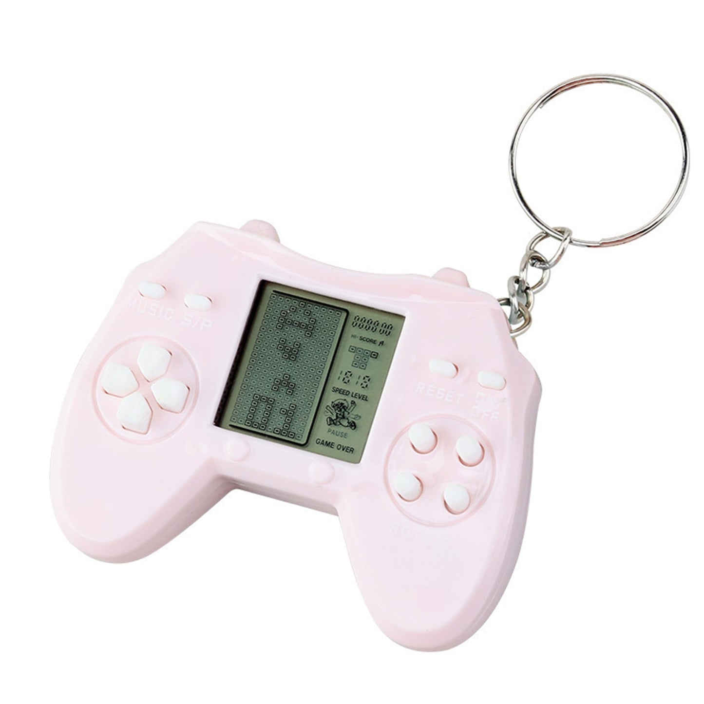 Retro Classic Game Console Pendant Keychain Playable Electronic Miniature Handheld Mini Games Machine With Keychain Ring Gift (M