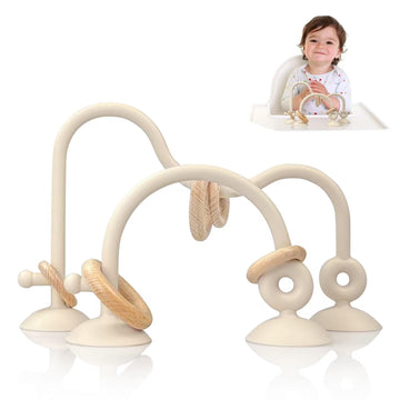 Oiimllby Baby Teething Toy, High Chair Suction Cup Toys For Infant Toddlers 0-6M, Food Grade Silicone Teether, Educational Paren