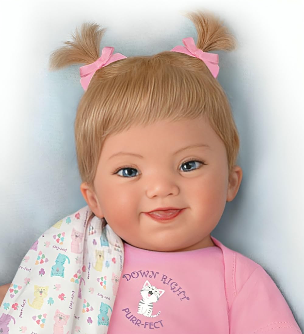 The Ashton-Drake Galleries Down Right Purr-Fect Down Syndrome Awareness Lifelike So Truly Real Baby Girl Doll Weighted Fully Pos