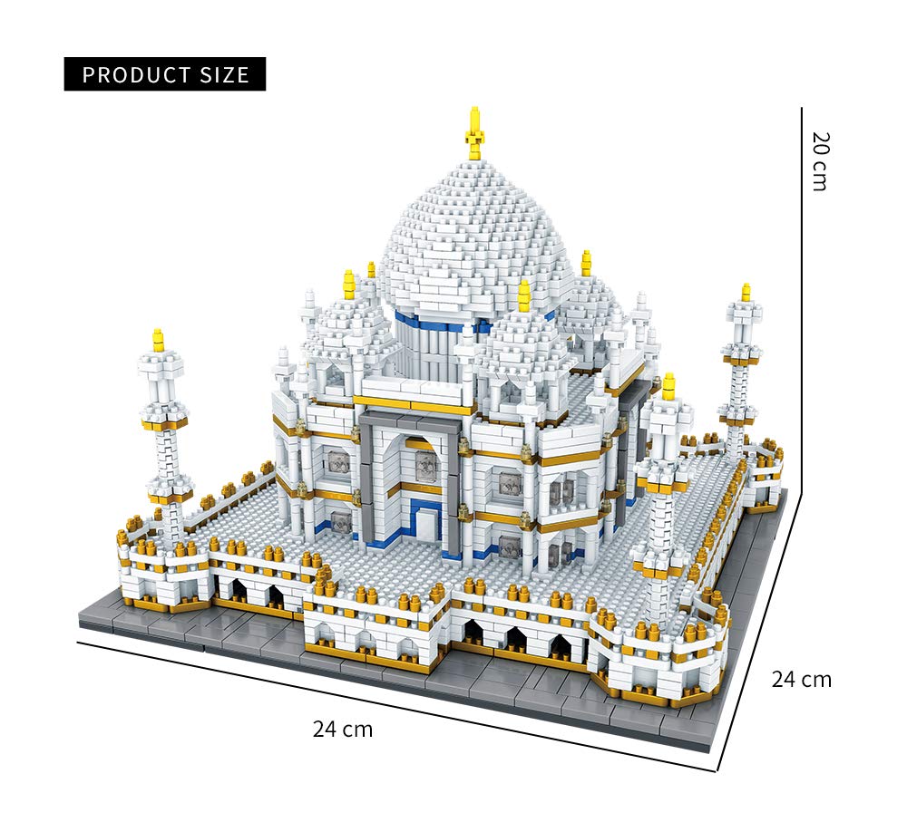 KLMEi Taj Mahal Architecture Collection Building Set - 3950 pcs Micro Block Model Kit for Adults & Kids, Multicolor