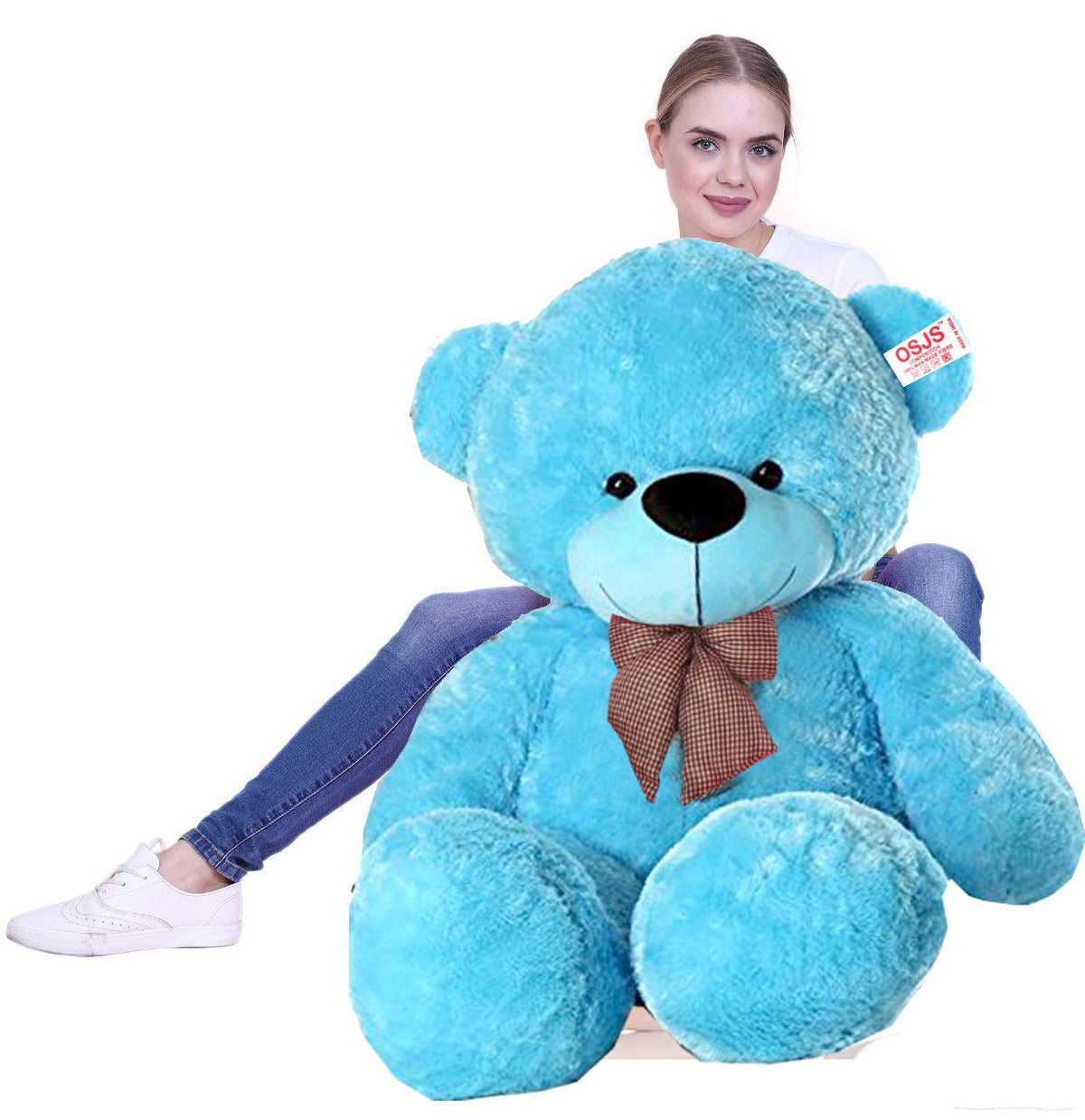 NP Toys Soft Toys HugGable Stuffed Teddy Bear in 4 Feet Pink (120 cm) (Sky Blue, 3 Feet)