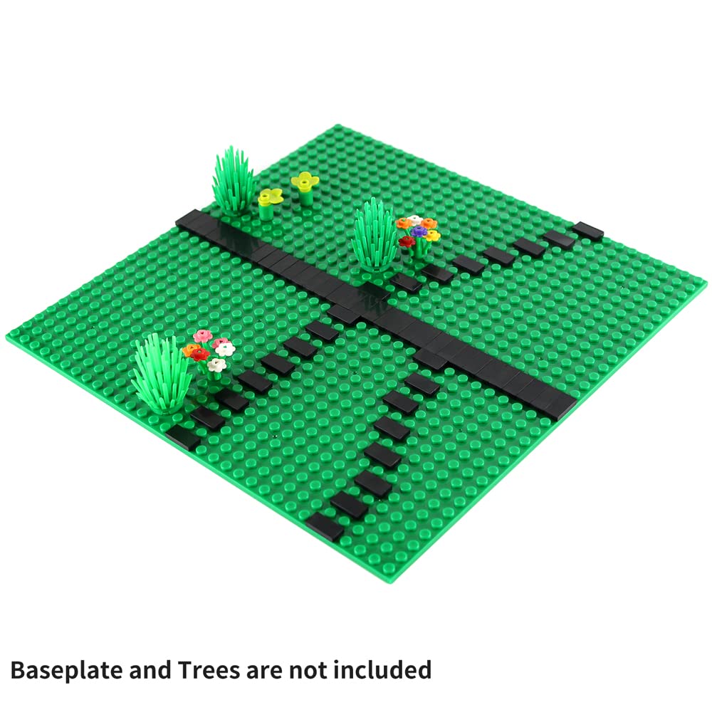 Black 1×2 Tile ×700 Parts And Pieces Flat Moc Bricks, Bulk Building Blocks For Smooth Surface Wall Floor, Toy Accessories Compatible With Major Brands