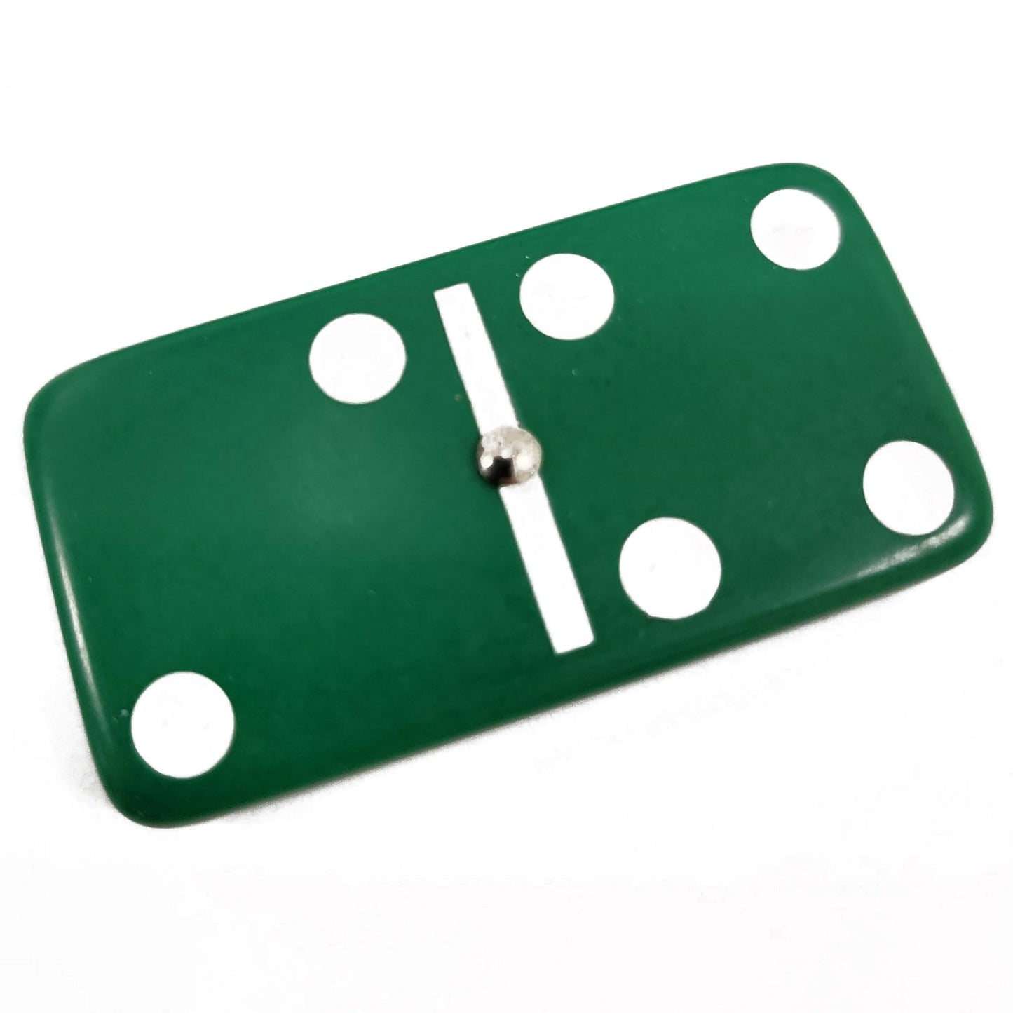 Marion Domino Double Six 6 Green Tiles Jumbo Tournament Professional Size With Spinners In Black Elegant Velvet Bag