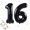 Smlpuame 40 Inch Number Balloon 0-9 Black Large Number 16 Balloons,Digital Balloons For Birthday Party Celebration Decorations S