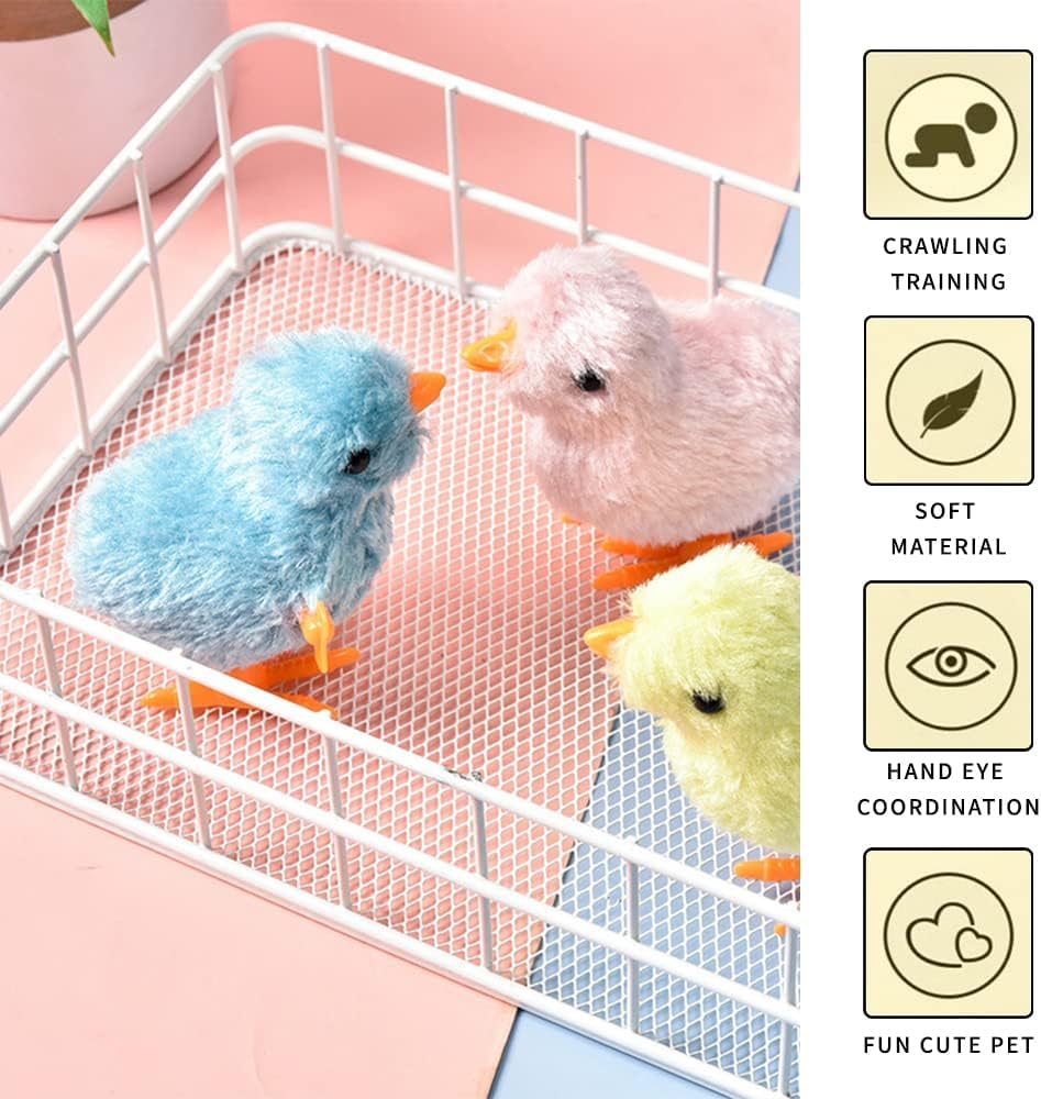 Niumowa Easter Decoration Chick, Wind Up Chicken Toy, Pack Of 4 Chicken Toys Gift For Little Boy And Girls, Chick Toy Easter, Ea