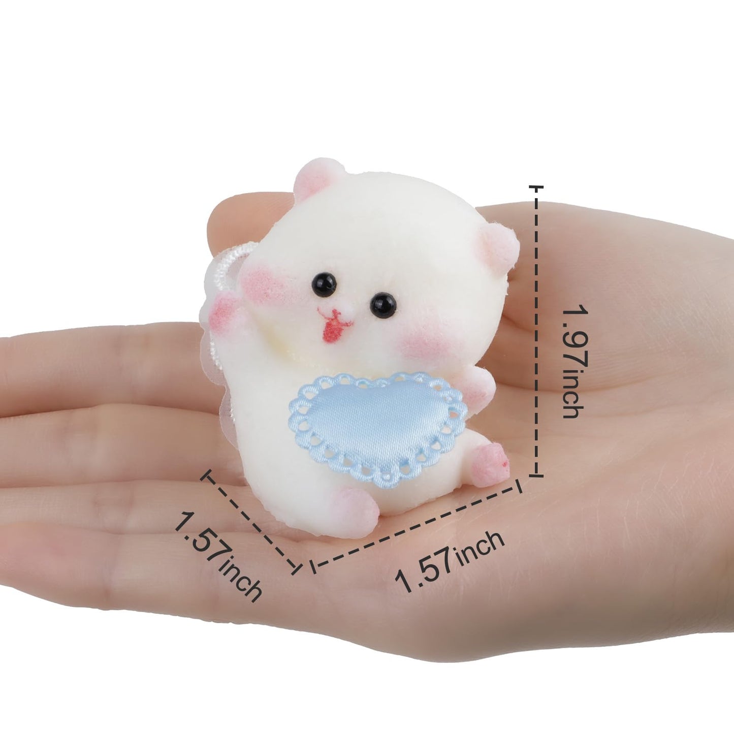 Mini Taba Squishy Kit Angel Bear - Handmade Silicone Kawaii Animal Sensory Toy For Kids, Perfect As Bag Charms