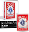 Magic Makers Bicycle Stripper Deck With 10 Bonus Tricks In Red - Tapered Magic Trick Deck