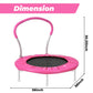 Roinoim 36 Inch Mini Trampoline For Kids With Handle, Indoor Round Toddler Trampoline, Pink