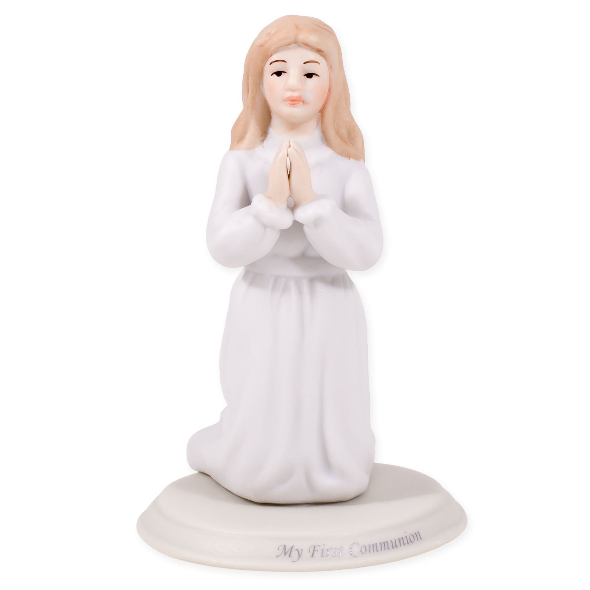 Pacific Giftware First Communion Girl Praying on His Knees Statue Fine Porcelain Figurine, 5.25 H