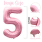 Wpensky 40 Inch Pink Foil Number 5 Balloon, Mylar 5th Birthday Party Decoration for Girls, Large Light Pink Balloon