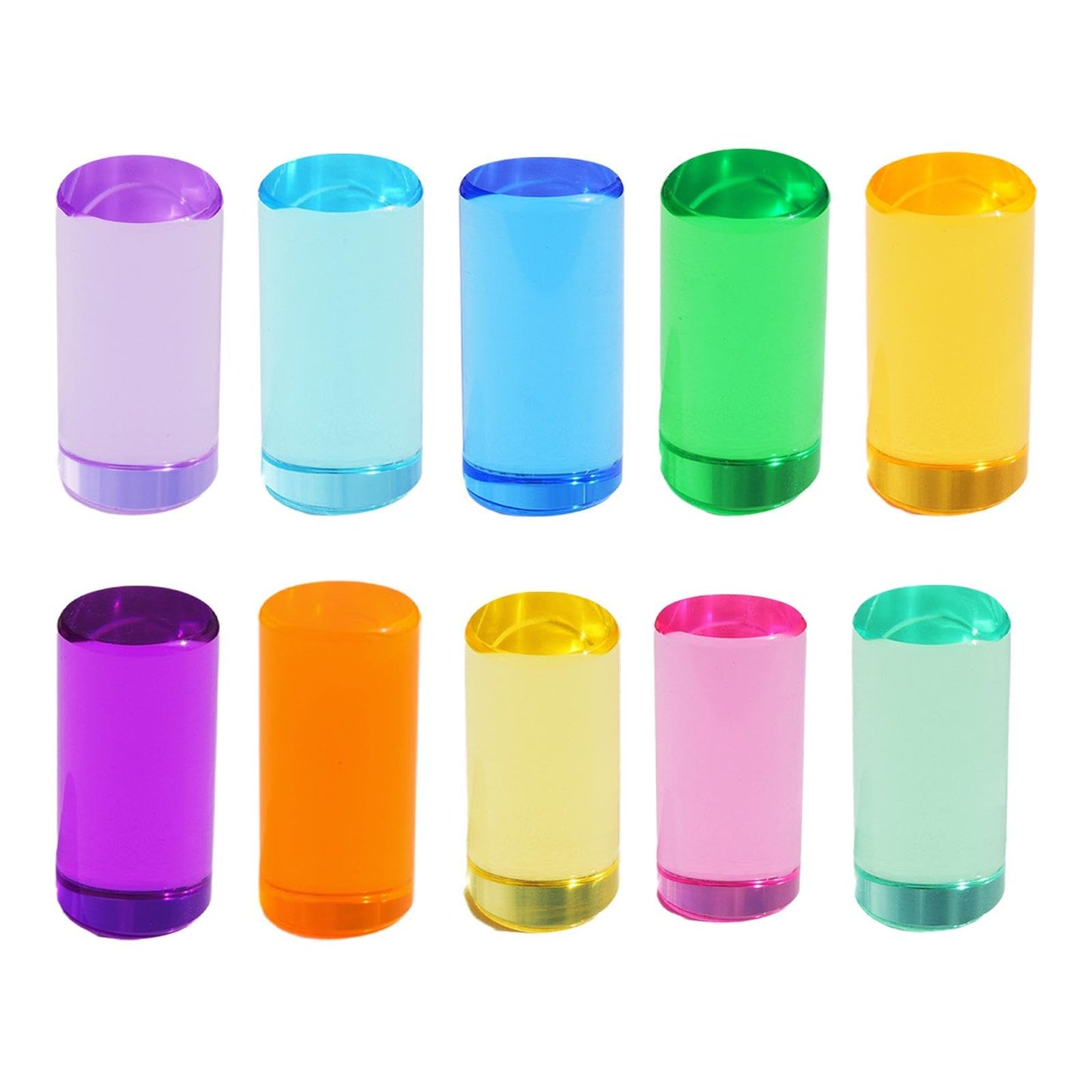 Merishopp Rainbow Building Blocks Set Birthday Gift Acrylic Gemstone Cylinders 5Cm | Other Educational Toys