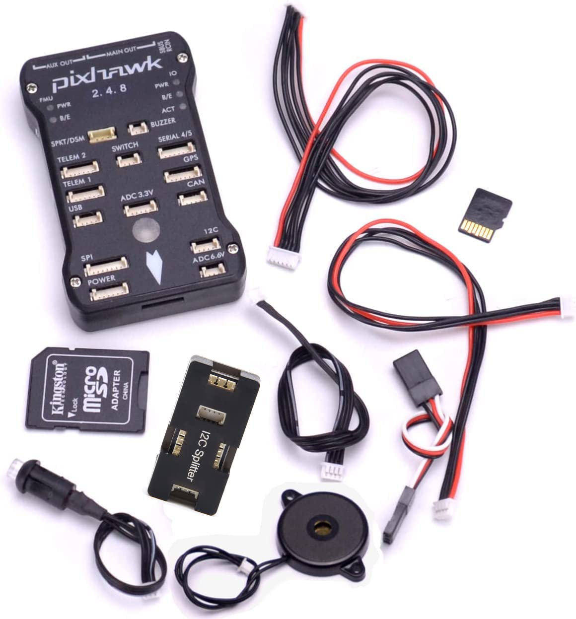 Readytosky Pixhawk PX4 Flight Controller Pixhawk 2.4.8 32 Bit Flight Control Board+Safety Switch+Buzzer+I2C Splitter Expand Modu