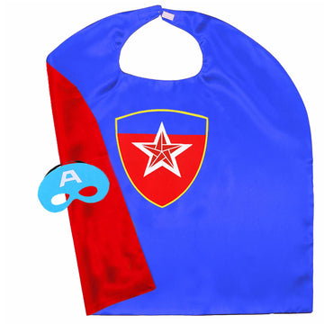 Nugeriaz Superhero Cape For Kids-Halloween Cape And Mask Cosplay Costumes Set For Kids (Double Sided Cape) (2Pcs Red)