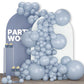 Partywoo Light Blue Grey Balloons, 142 Pcs Boho Blue Balloons Different Sizes Pack Of 18 Inch 12 Inch 10 Inch 5 Inch Pale Blue Balloons For Balloon Garland Balloon Arch As Party Decorations, Blue-F51